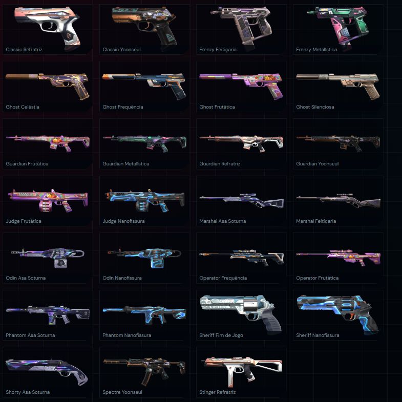 Conta com 75 skins e 4 facas - champions 2025