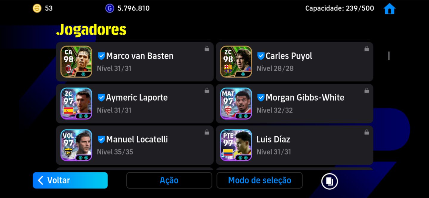 CONTA PRIME EFOOTBALL COM OS MELHORES JOGADORES
