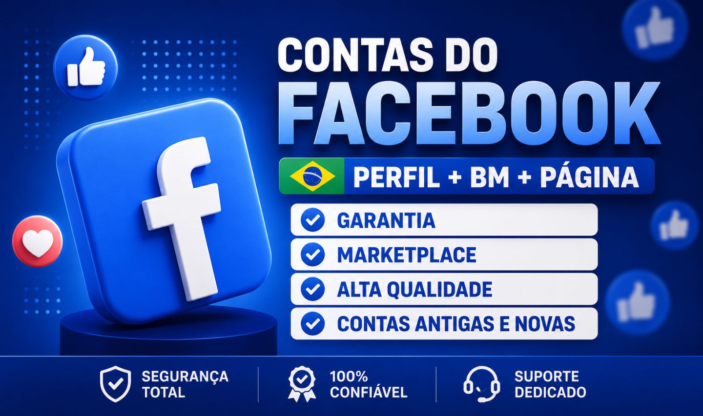 (PROMOÇÃO) CONTAS FACEBOOK PRONTAS PARA MARKETPLACE E ADS