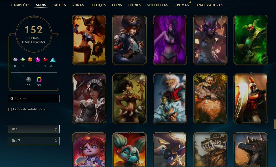 CONTA LOL | 152 SKINS | SEASON 2019