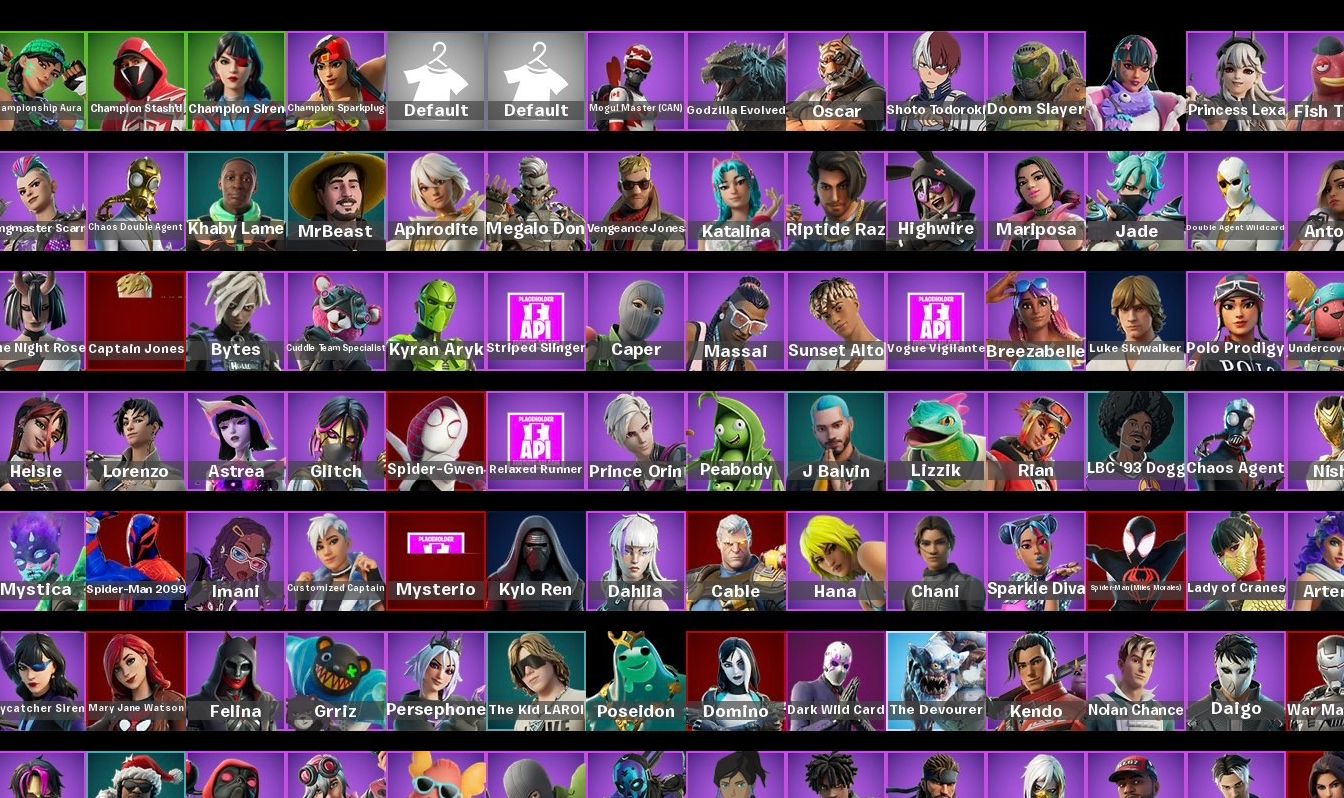 Conta Fortnite com 234 skins (skins que não voltam) e diversas outras coisas