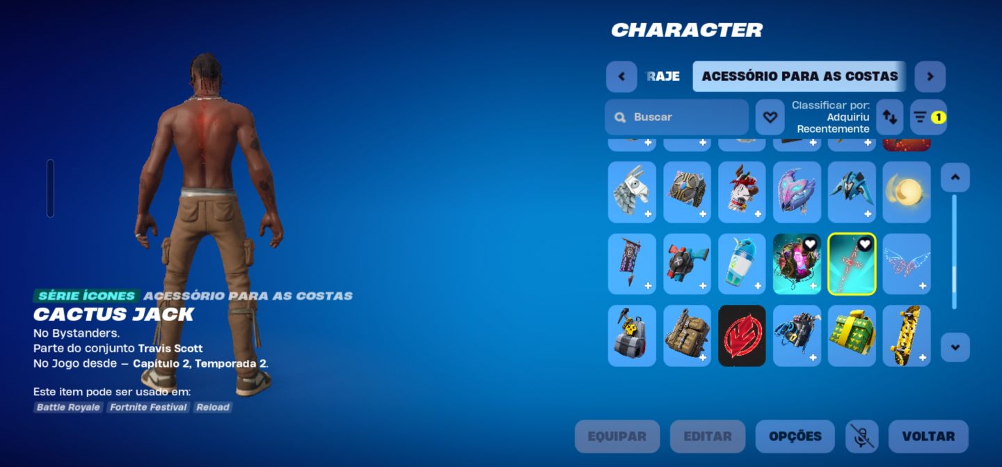 Conta fortnite bundle travis passe capítulos 3/4 completo