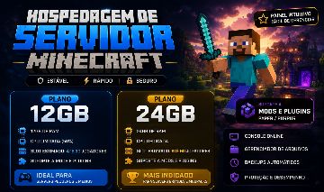 Hospegadem Servidor Minecraft Dedicado (Melhor Preço)
