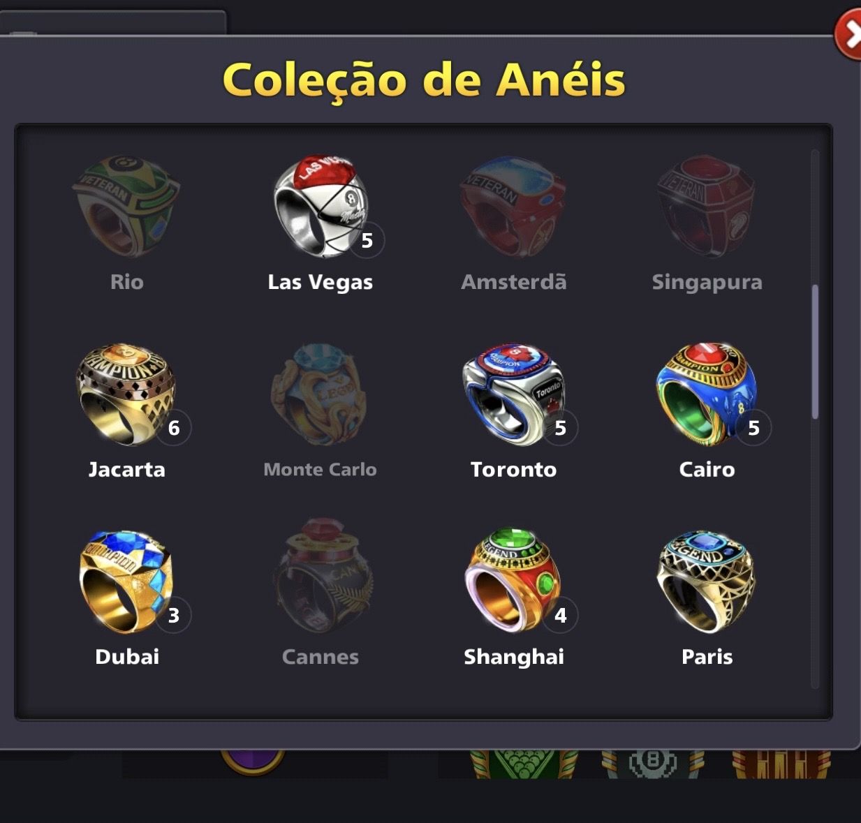 CONTA 8 BALL POOL, LVL 186, FULL LENDÁRIA, +450M FICHAS, +60 AVATARES, 200 NOTAS