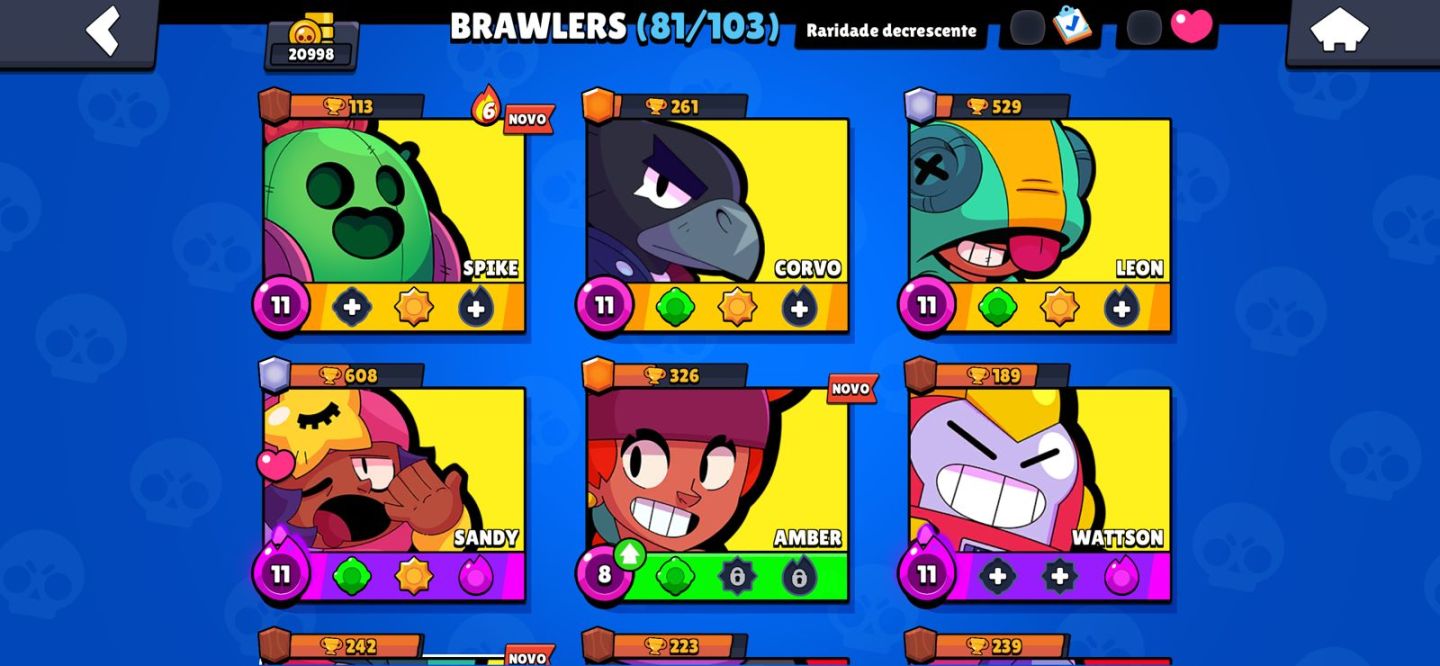 CONTA BRAWL STAR NIVEL 116 - 7 LENDARIOS