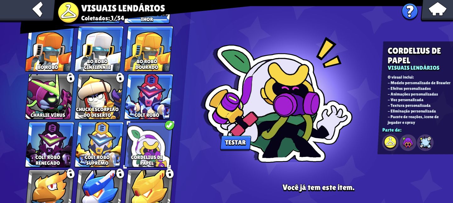 Conta Brawl diversas skins raras conta de 2023