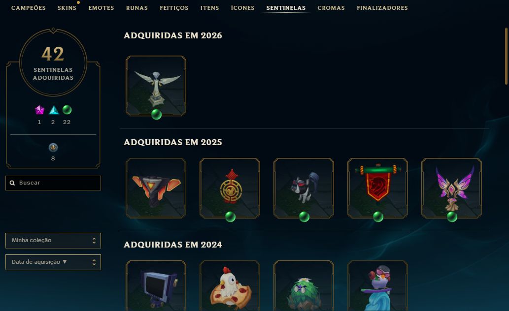 Conta no lol, diamante lvl 862 com 572 skins sendo 4 ultimate com todos champs