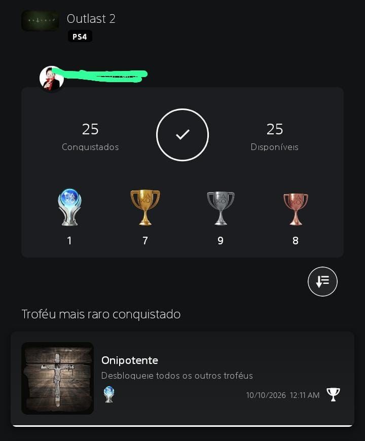 Troféu de Platina (Outlast 2)