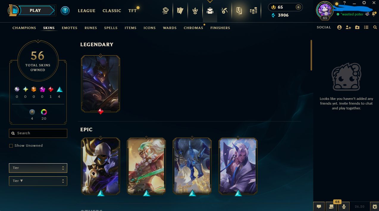 Conta Smurf - Platina - 16 Skins - Full Acesso