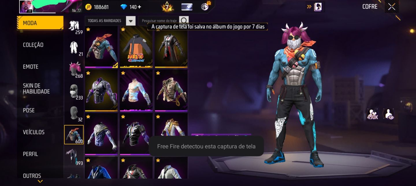 CONTA FULLROXA COM MANDELA + NOVA UMP 2 VELO E 1 DE DANO