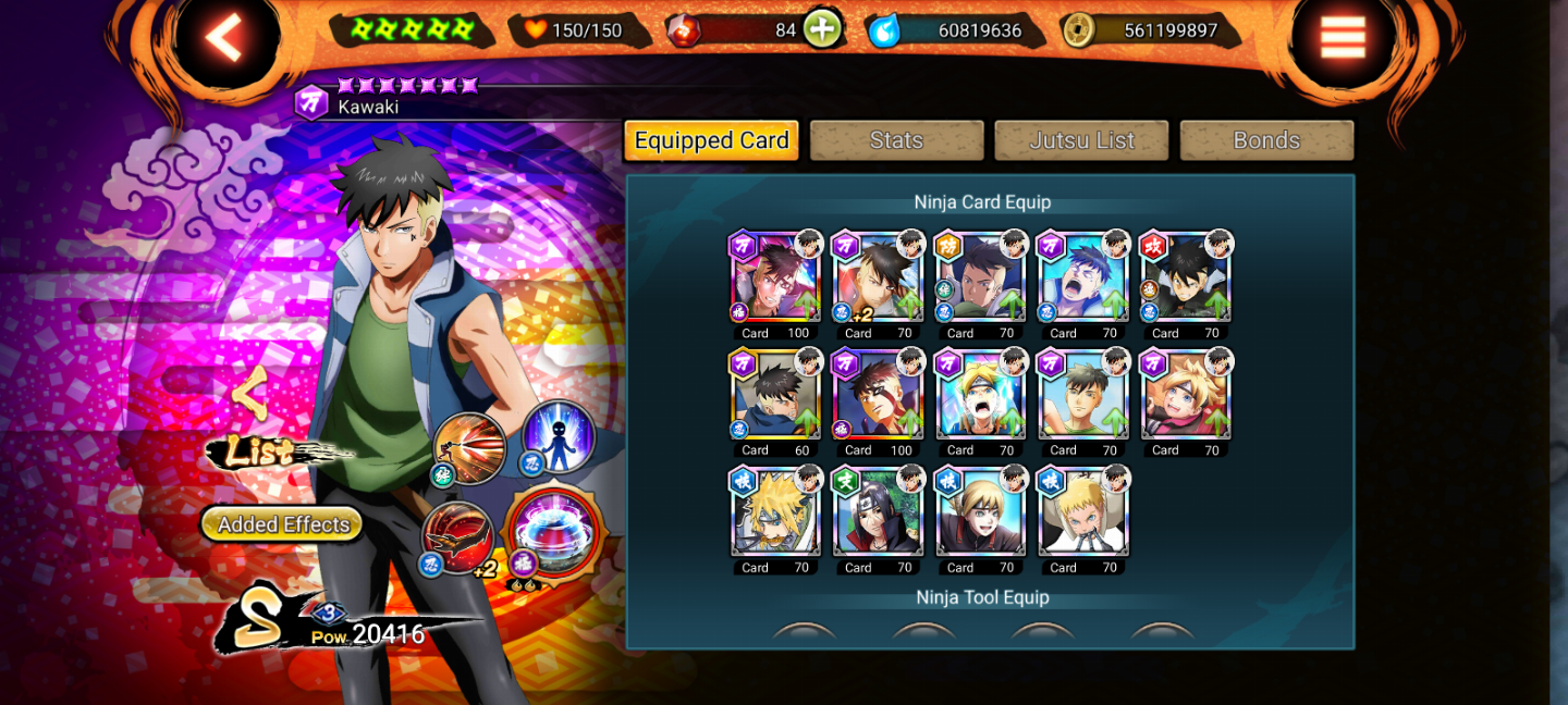 Conta de Naruto X Boruto ninja voltage