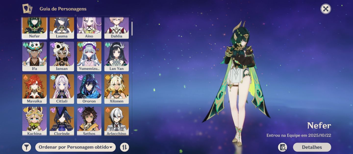 Conta Genshin Impact com vários personagens T5 incluindo os TOp meta DPS.