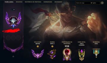 Conta de lol mestre unico dono com muitas skins