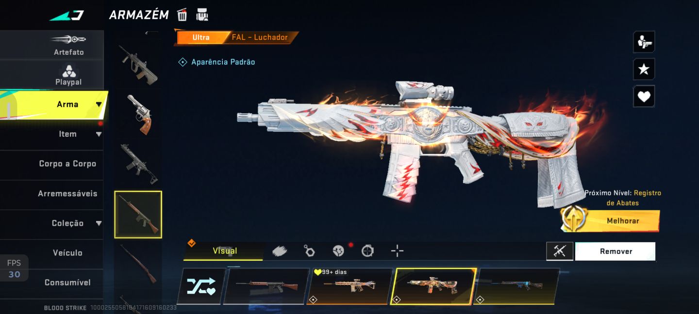 Conta de blood strike com armas eternal e ultras