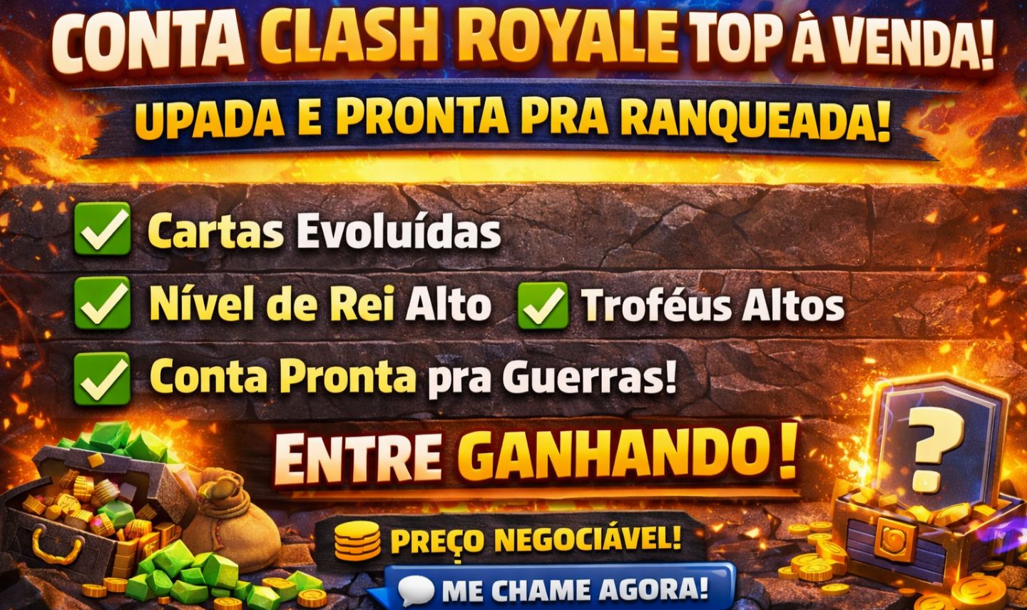 CONTA CLASH ROYALE TOP À VENDA UPADA E PRONTA PRA RANQUEADA