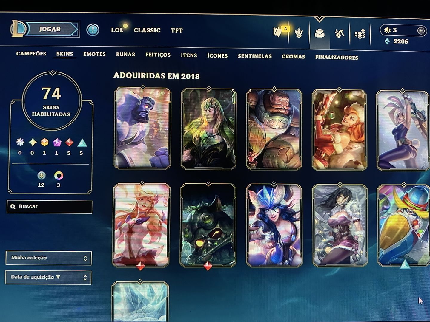 CONTA LOL ANTIGA 2015 | 344 CAMPEÕES | 77 SKINS | DJ SONA | 128 ÍCONES RAROS