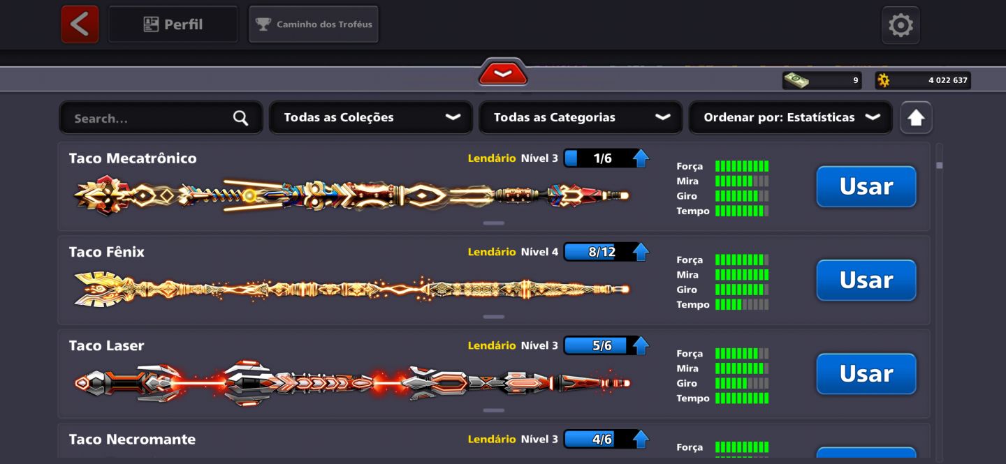 Conta de 8 ball poll