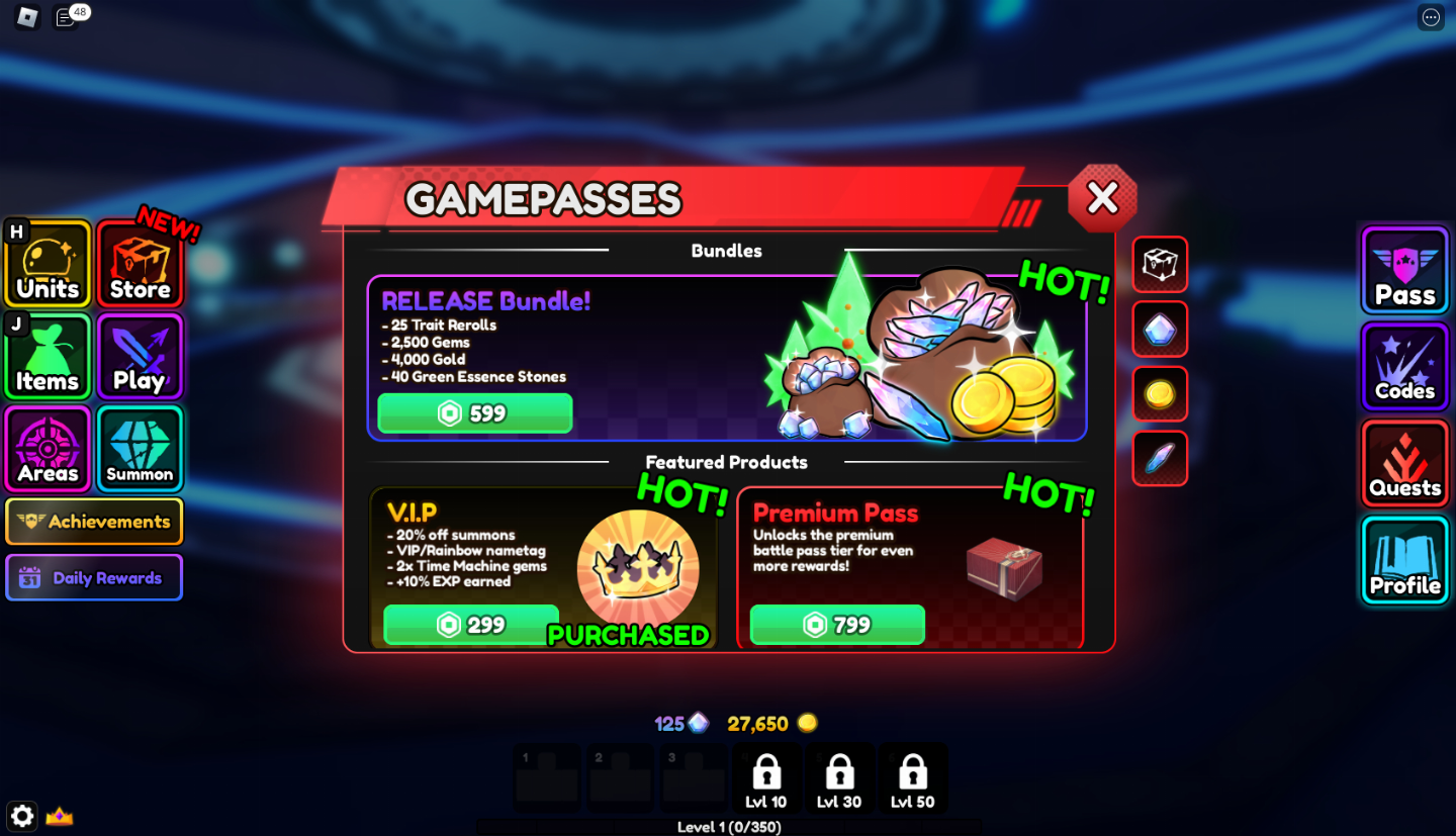 [PROMOÇÃO!] ANIME VANGUARDS GAMEPASSES E BUNDLE MENOR PREÇO