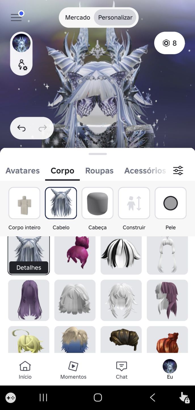 Conta Roblox, muito upada no anime vanguards