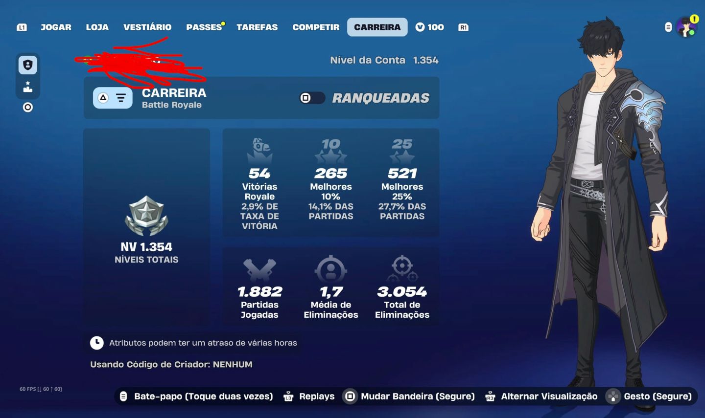 Conta Fortnite com vários itens (só para pc)