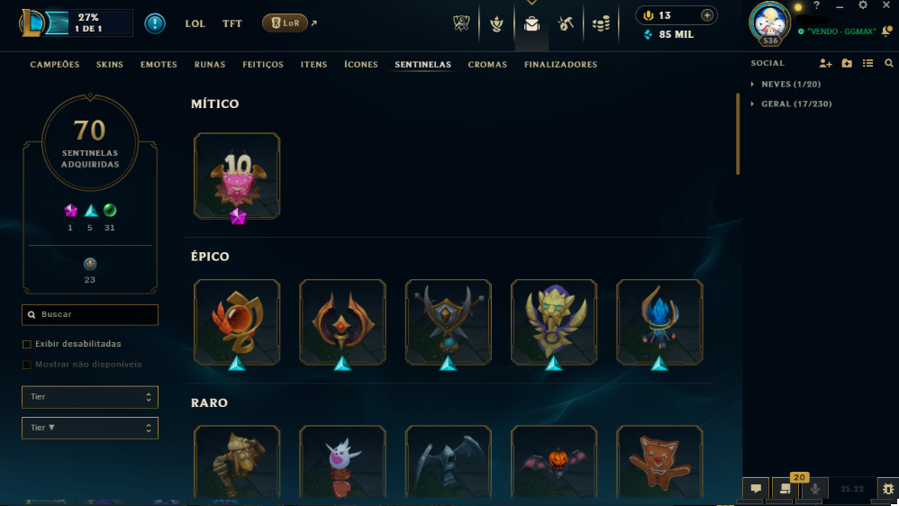 CONTA ANTIGA, +550 skins, mmr flex mestre/dima