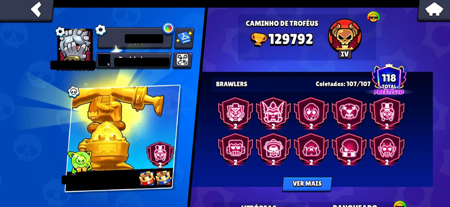 Brawl Stars FULL | 130K Troféus + 773 Skins (2Frank Rei) + Fama Alien 2