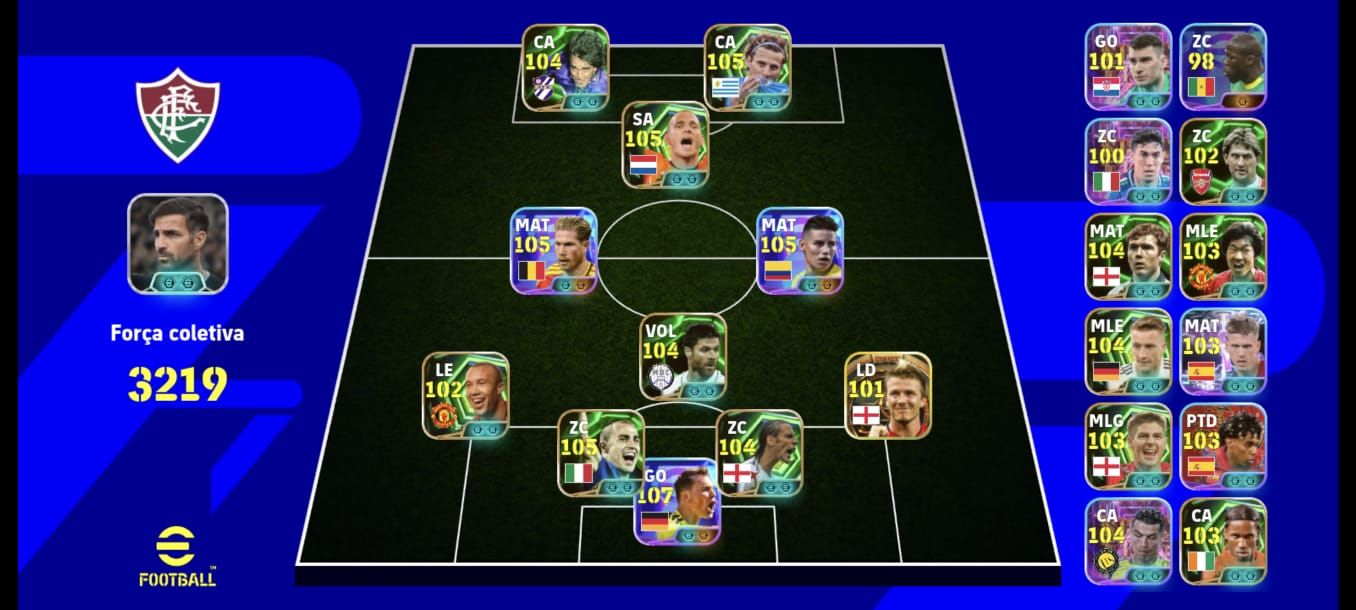 Conta de efootball com COM CR7 NUER 107 2 BLITZZ