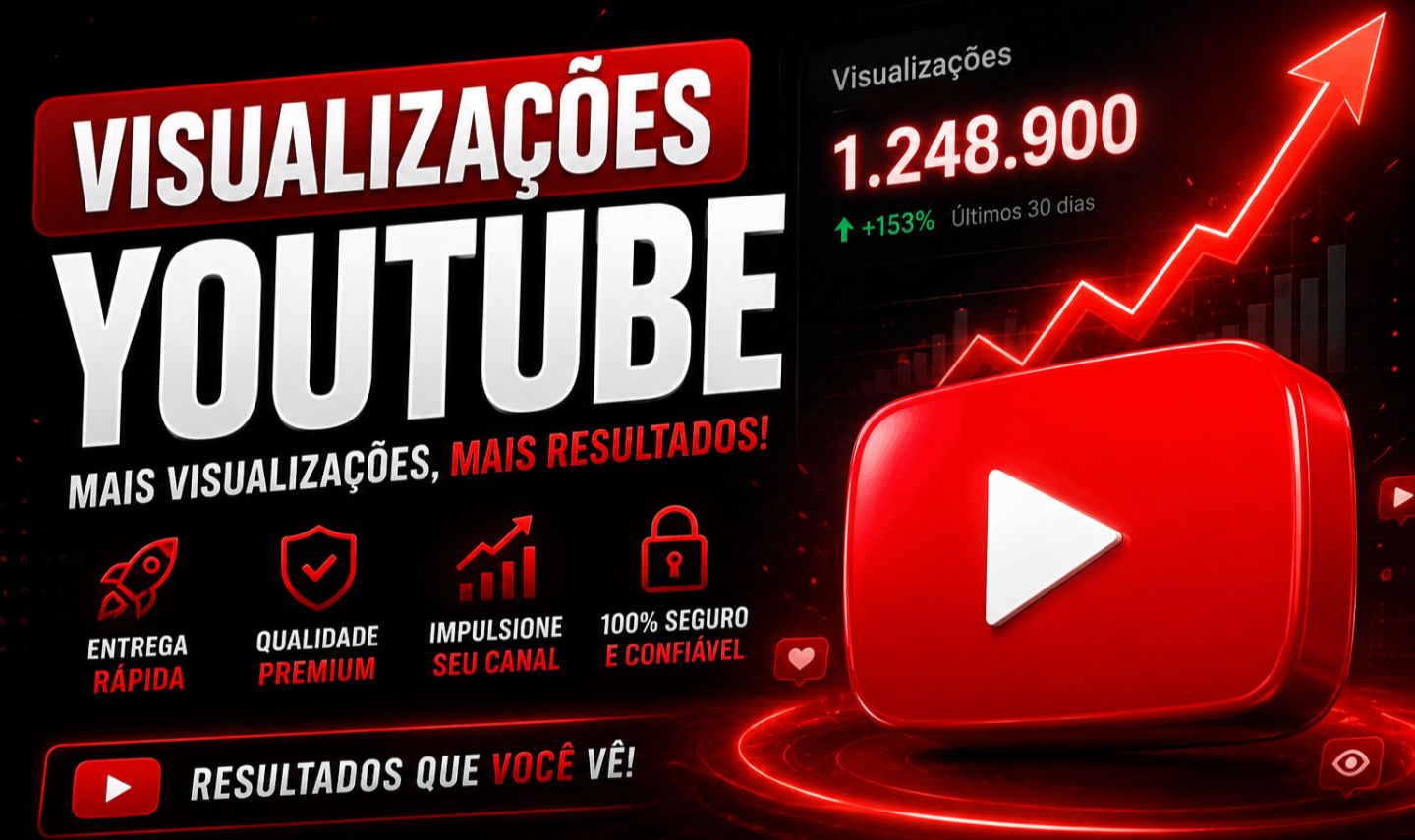 VISUALIZAÇÕES YOUTUBE | ENTREGA RÁPIDA + SEGURA