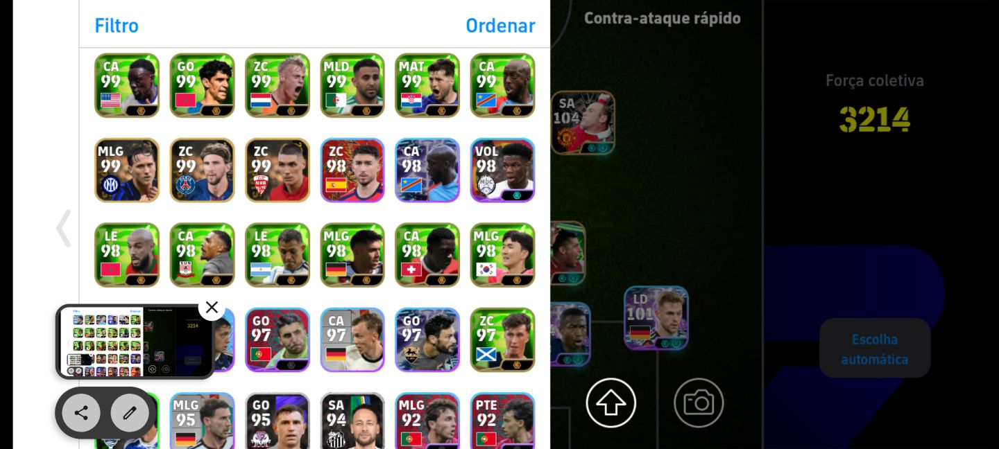 CONTA COM MBAPPE 105 E WILLIAM PACHO 104 SHOWTIME E GATTUSO 105 E VERMAELEN 105