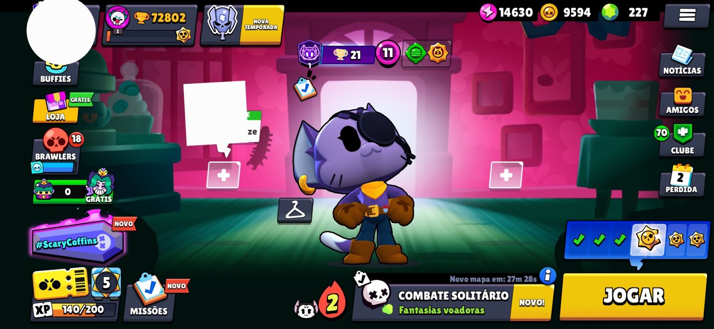 Conta Brawl Stars 72k de troféu, 52 prestigios, 98 brawlers e 227 gemas