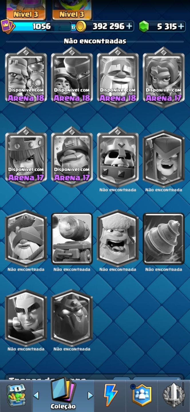 5.900 Troféus | 400k Ouro | 5.300 Gemas | 109/123 Cartas