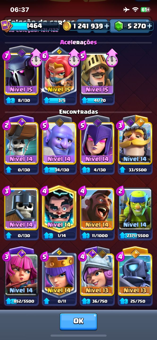 Conta Clash royale nvl 15 arena 26 mais conta clash of clans Cv 11 quase full