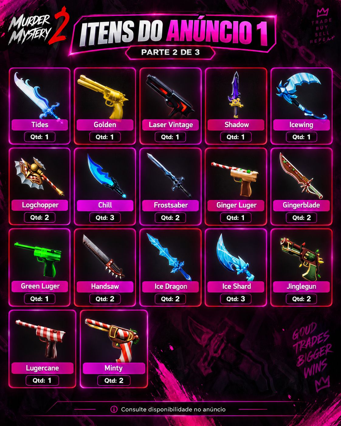 MM2 GODLYS | CHROMAS | FACAS E ARMAS | ENTREGA RÁPIDA