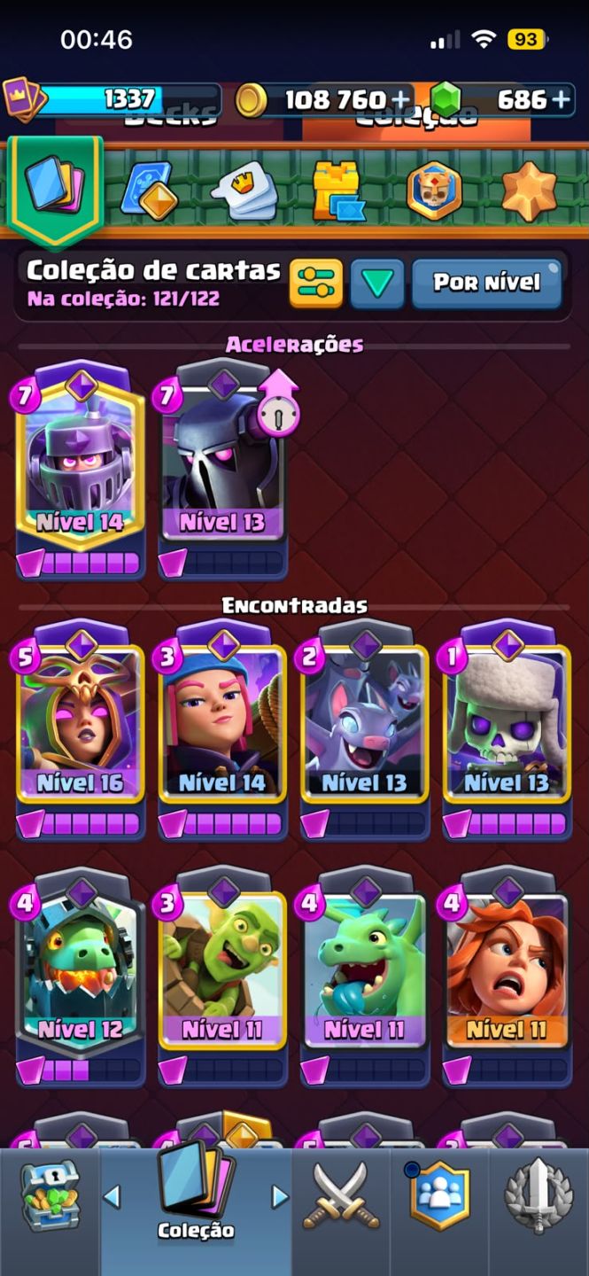 CONTA CLASH ROYALE|9596 TROFÉUS | CARTAS NÍVEL 16|EVOLUÇÕES+100K OURO/686 GEMAS