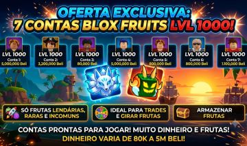 COMBO 7 CONTAS LVL 1000 COM MUITO DINHEIRO