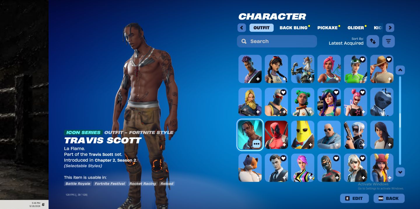CONTA FORTNITE | WILDCAT + TRAVIS SCOTT + MINTY (MERRY MINT AXE) | 211 SKINS