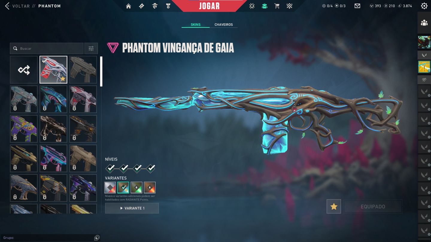 CONTA VALORANT OURO | LVL 46 | 17 AGENTES | 393 VP | FULL ACESSO