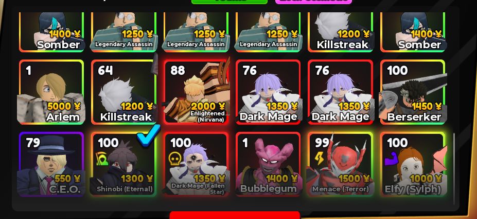 ANIME ADVENTURES DARK MAGE - UNITS A PREÇO DE BANANA