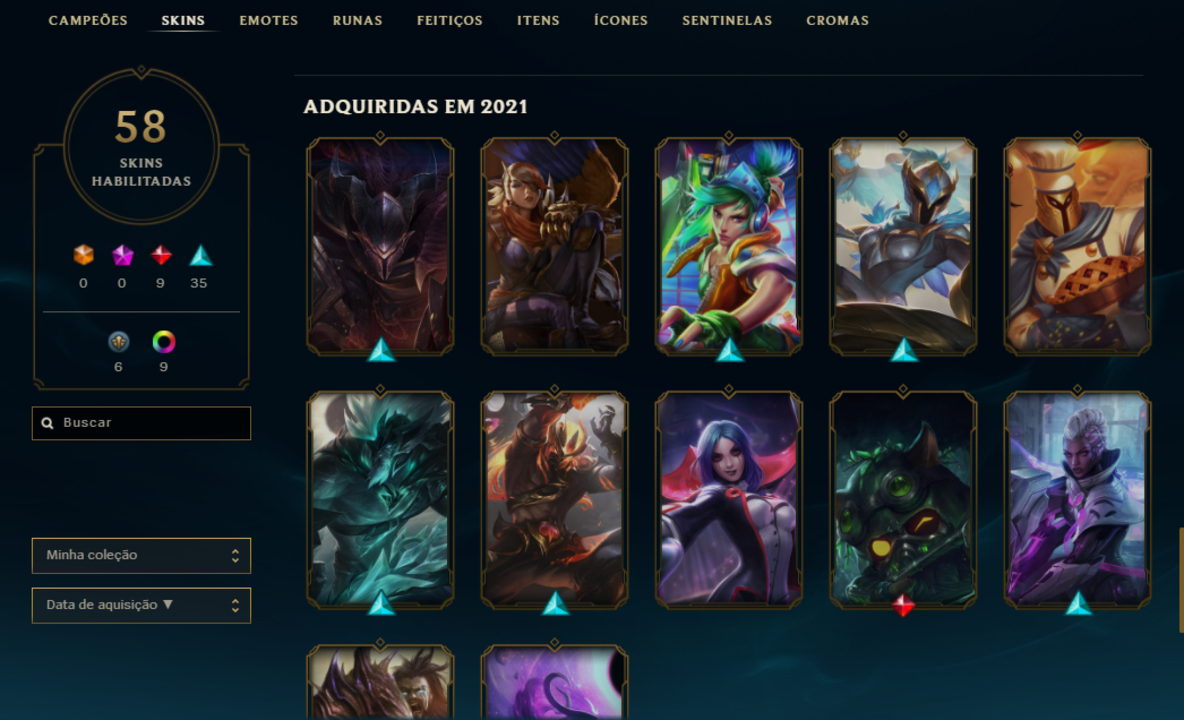 CONTA LOL COM 58 SKINS | UNRAKED | UPADA A MÃO