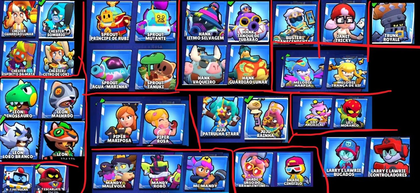 Conta Brawl Stars bem upada, Full Acesso 330+ Skins 106 Brawlers
