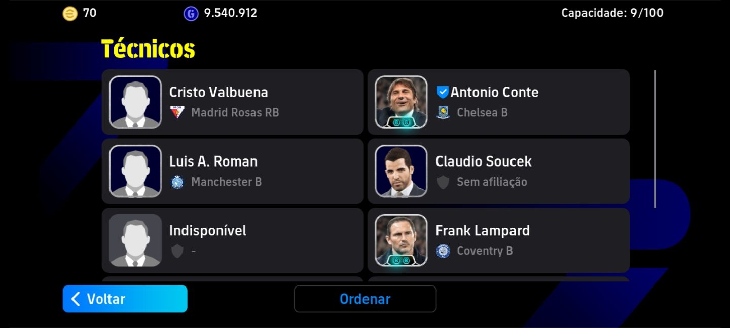 Conta efootbal endereço game recheada de cartas epicas