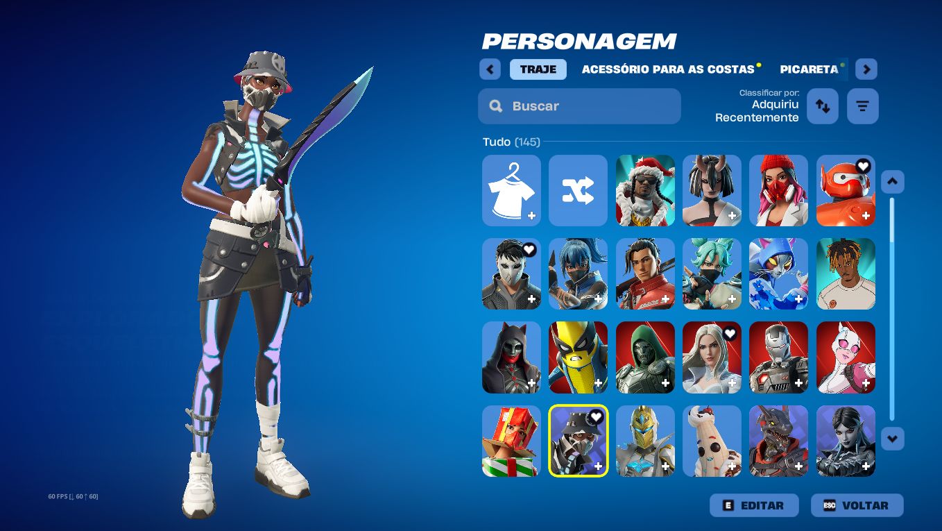 (Preço negociável) Conta 145 skins + 1k Vbucks, 100% segura!!! Fortnite