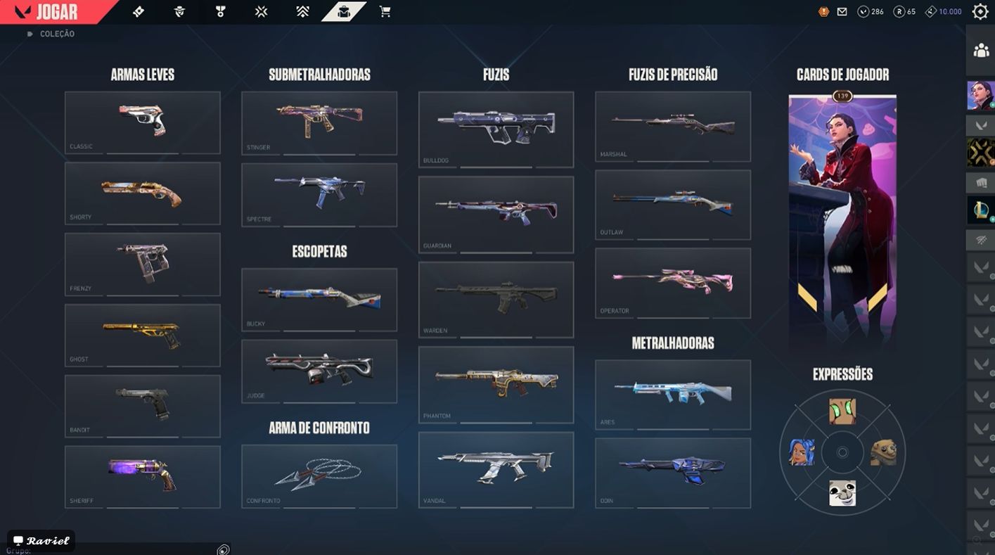 CONTA DE VALORANT COM 77 SKINS - SEM ELO - FULL ACESSO + 85 SKINS NO LOL