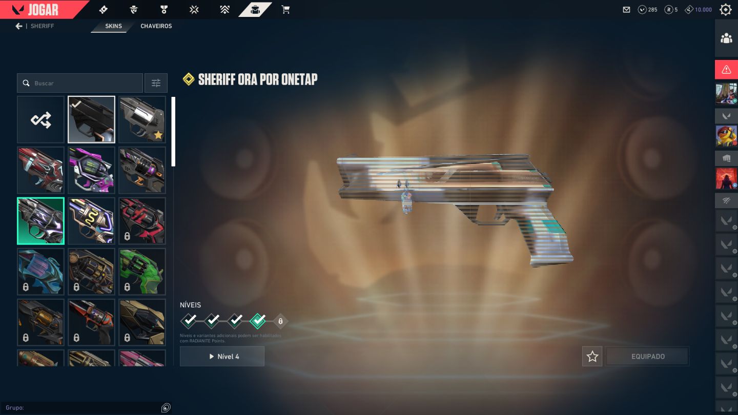Conta valorant com várias skins