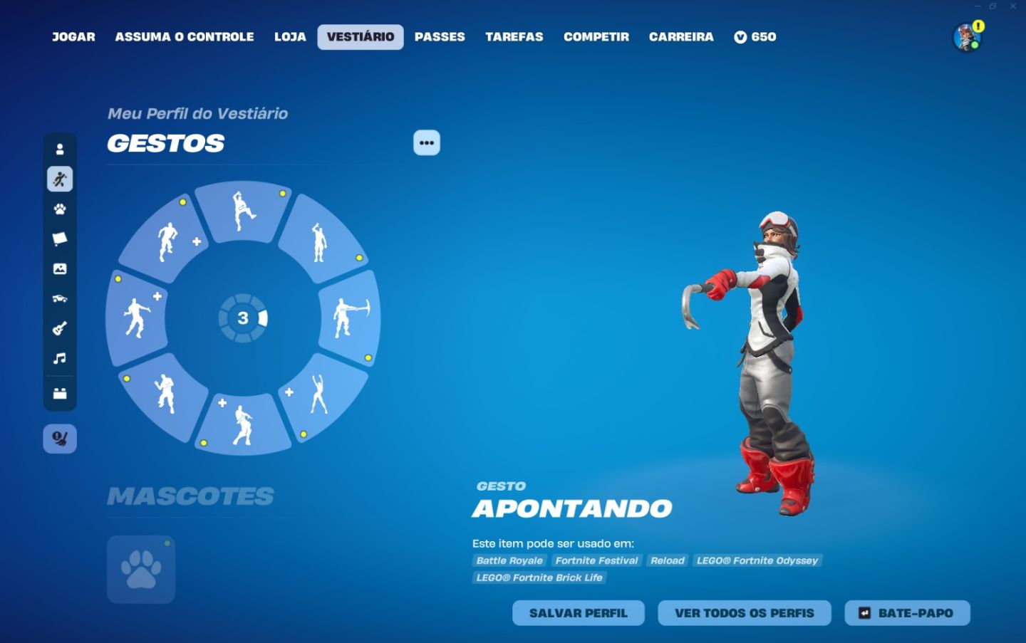CONTA FN RARA | PASSES 4, 5, 6, 7, 8, 12, 19 + SKINS PSN e DANÇAS ANTIGAS etc...