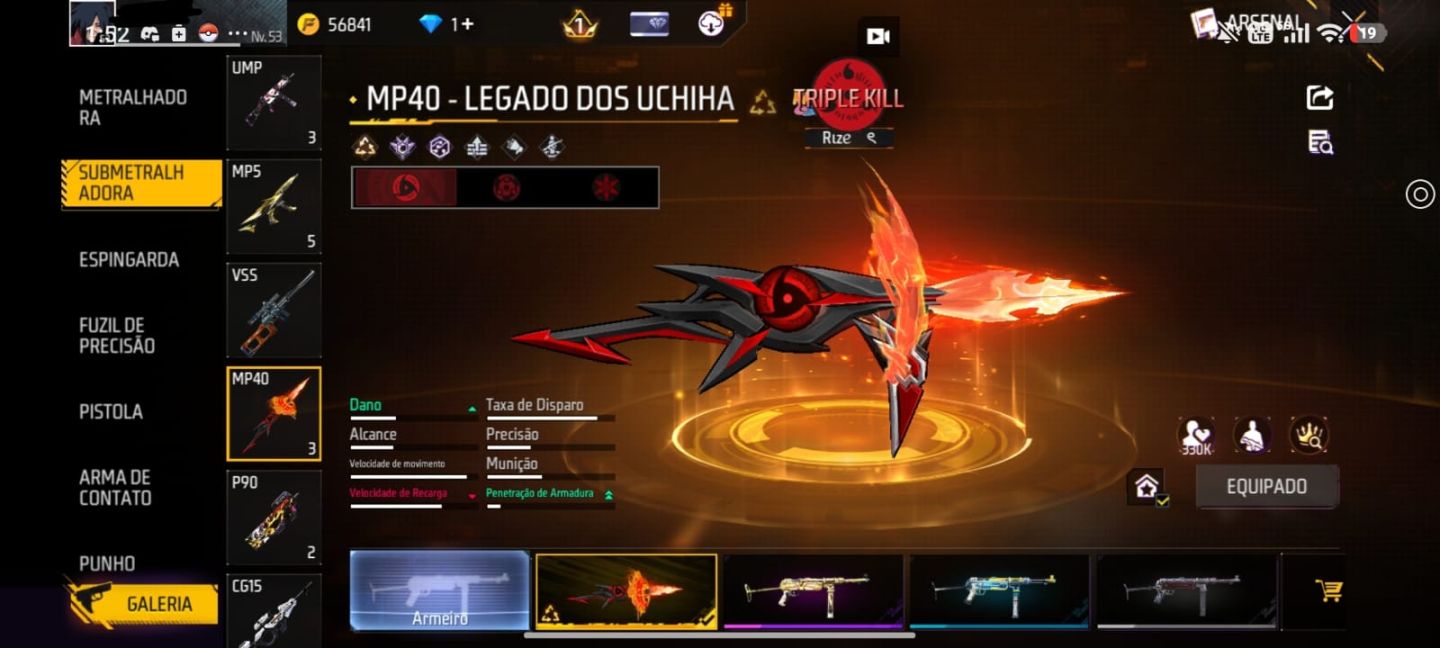 Conta free fire [Com varias skins de parceria]
