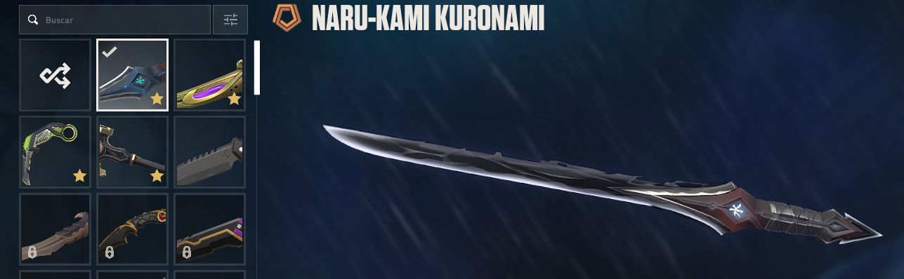 Conta de valorant com a faca kami kuronami que não volta mais e outras Skins