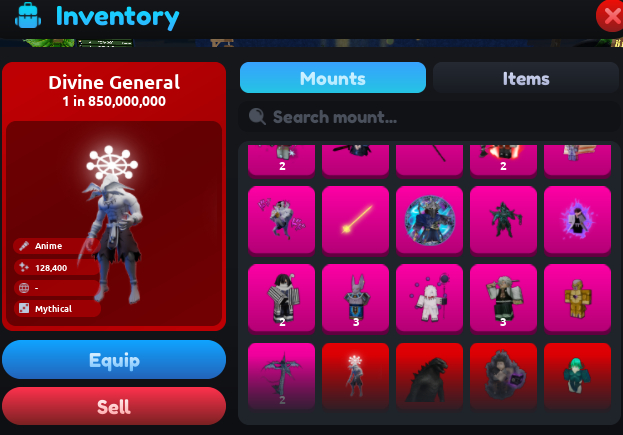 Divinos e Míticos Mount RNG (Montaria RNG)