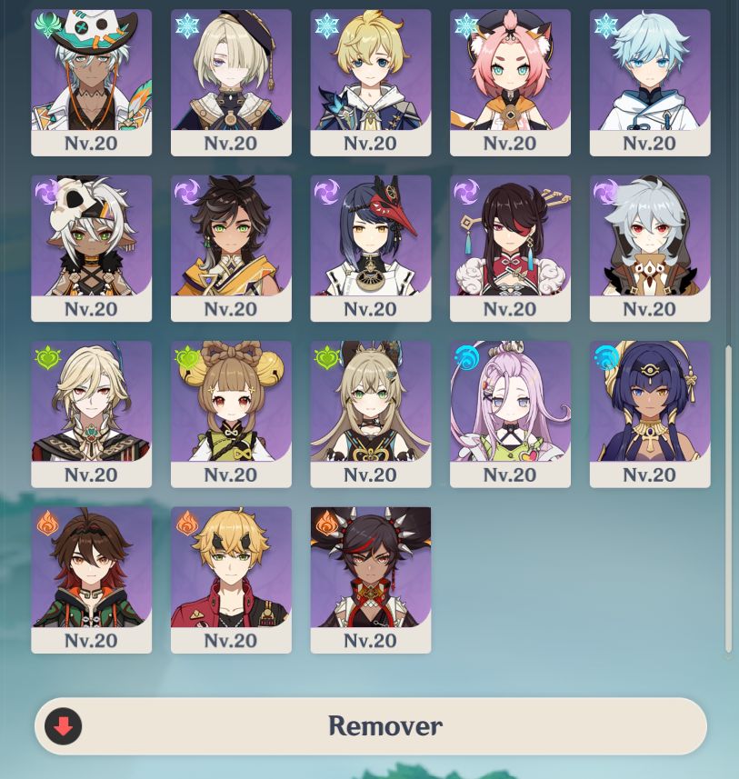 Acc AR 57 - Mavuika, Xilonen, Sandrone, e muito mais. OBS: Valor negociável