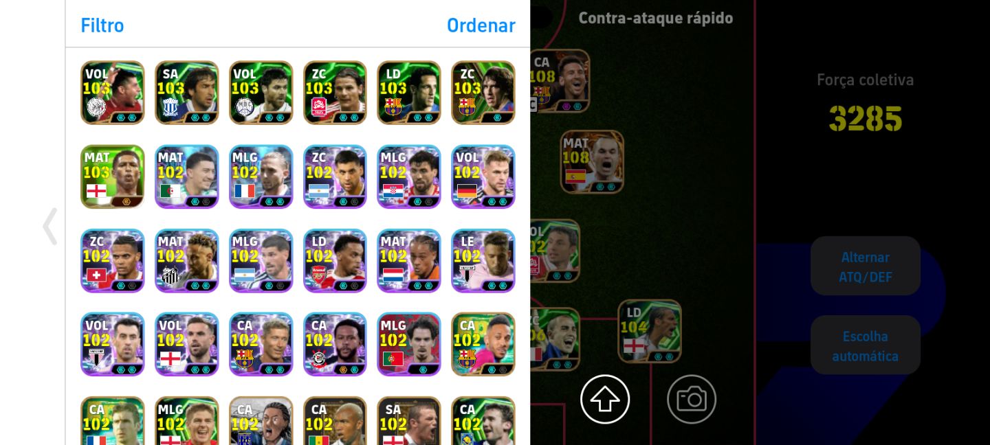 Conta eFootball - Completa full épica e bem montada (3285 de força coletiva)
